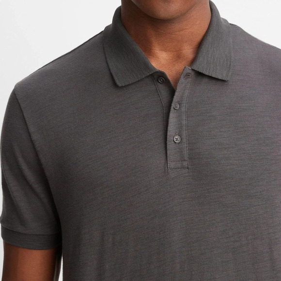 Vince. Polo Cotton Slub Classic in Sphere (Gray) - Size Large - Picture 2 of 9